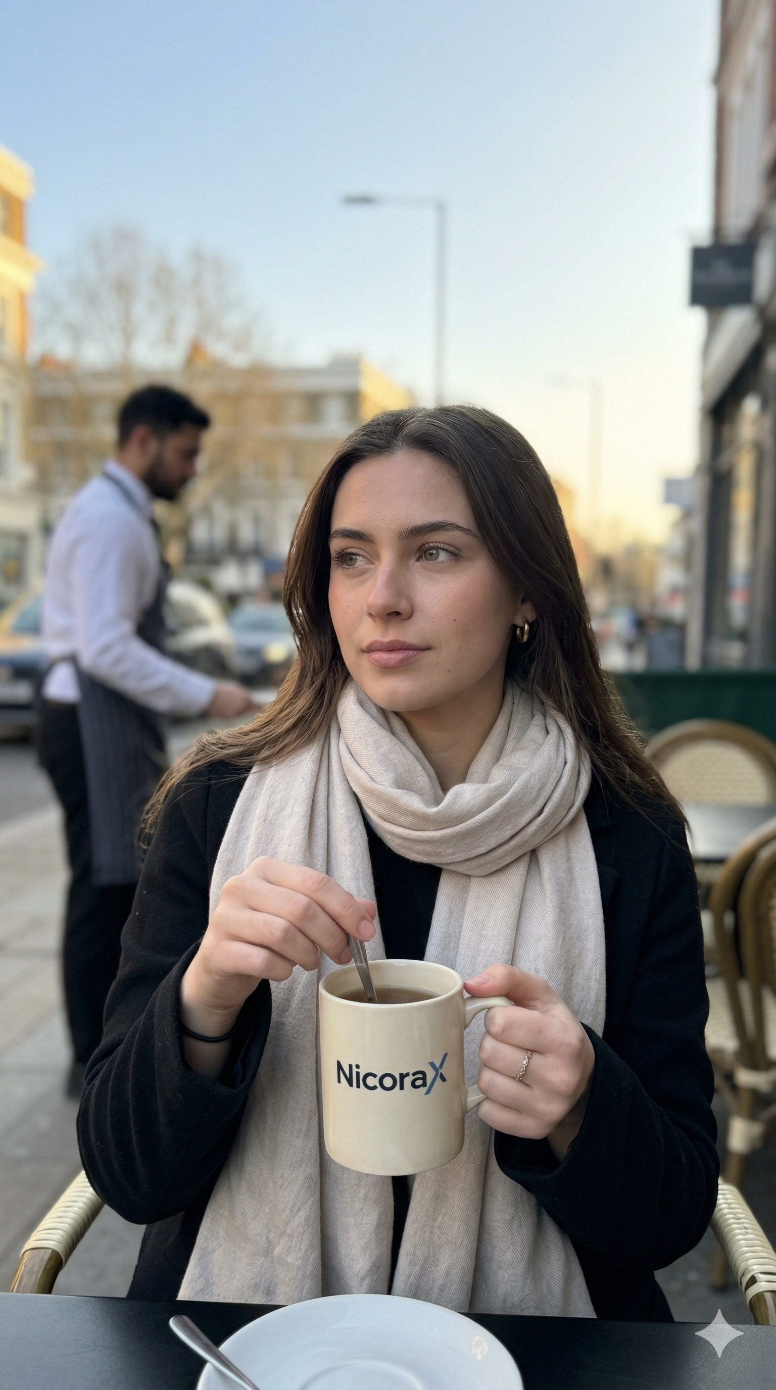 London outdoor restaurant portrait