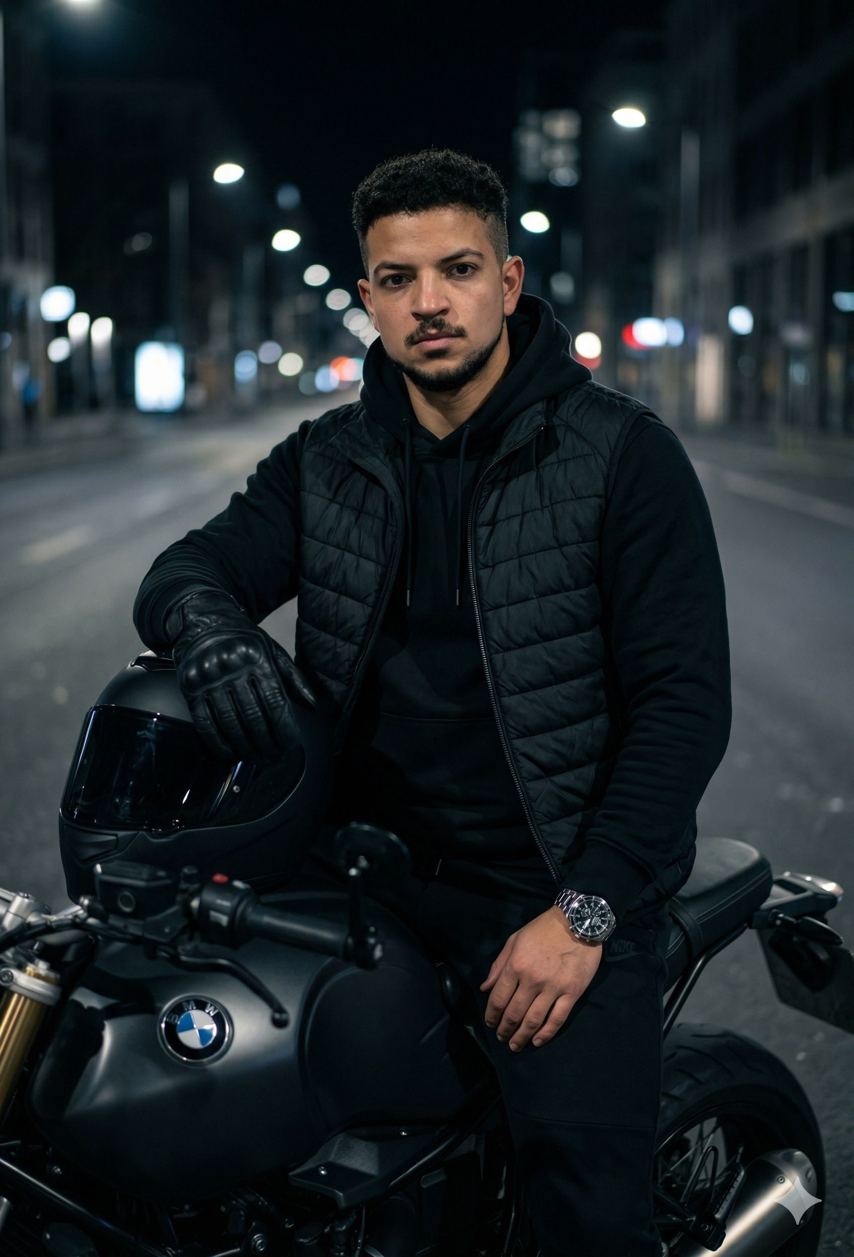 Black BMW motorcycle