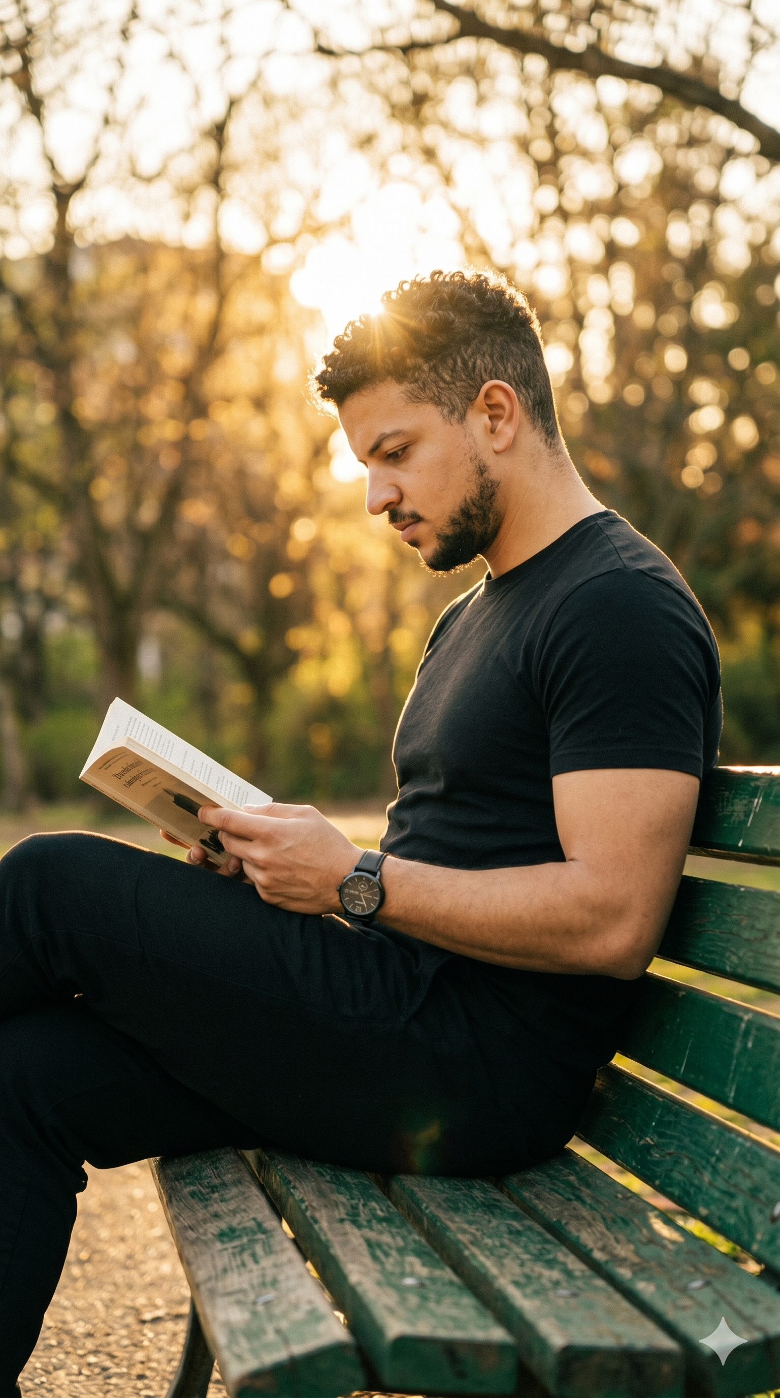Man reading a paperback
