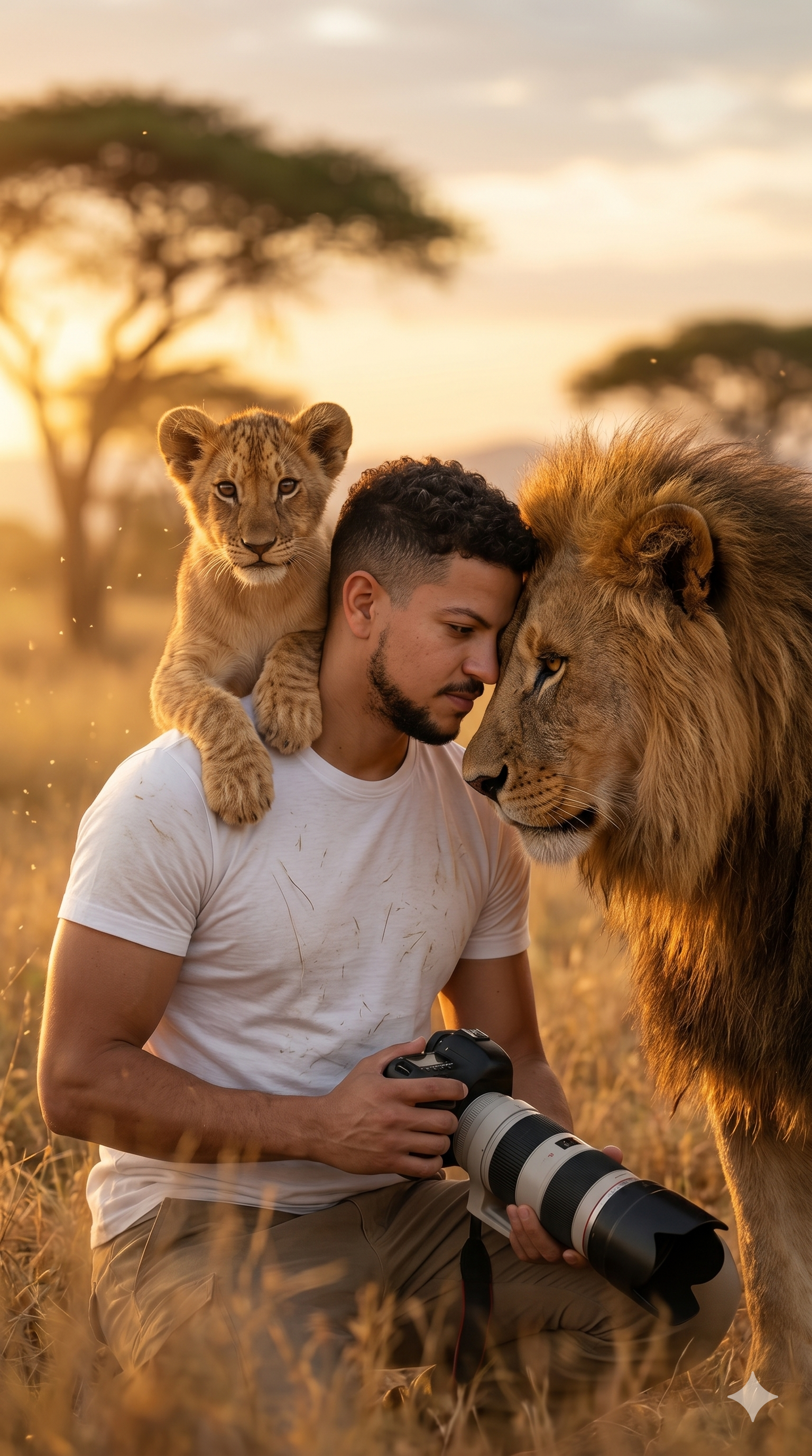 Savanna lion duo