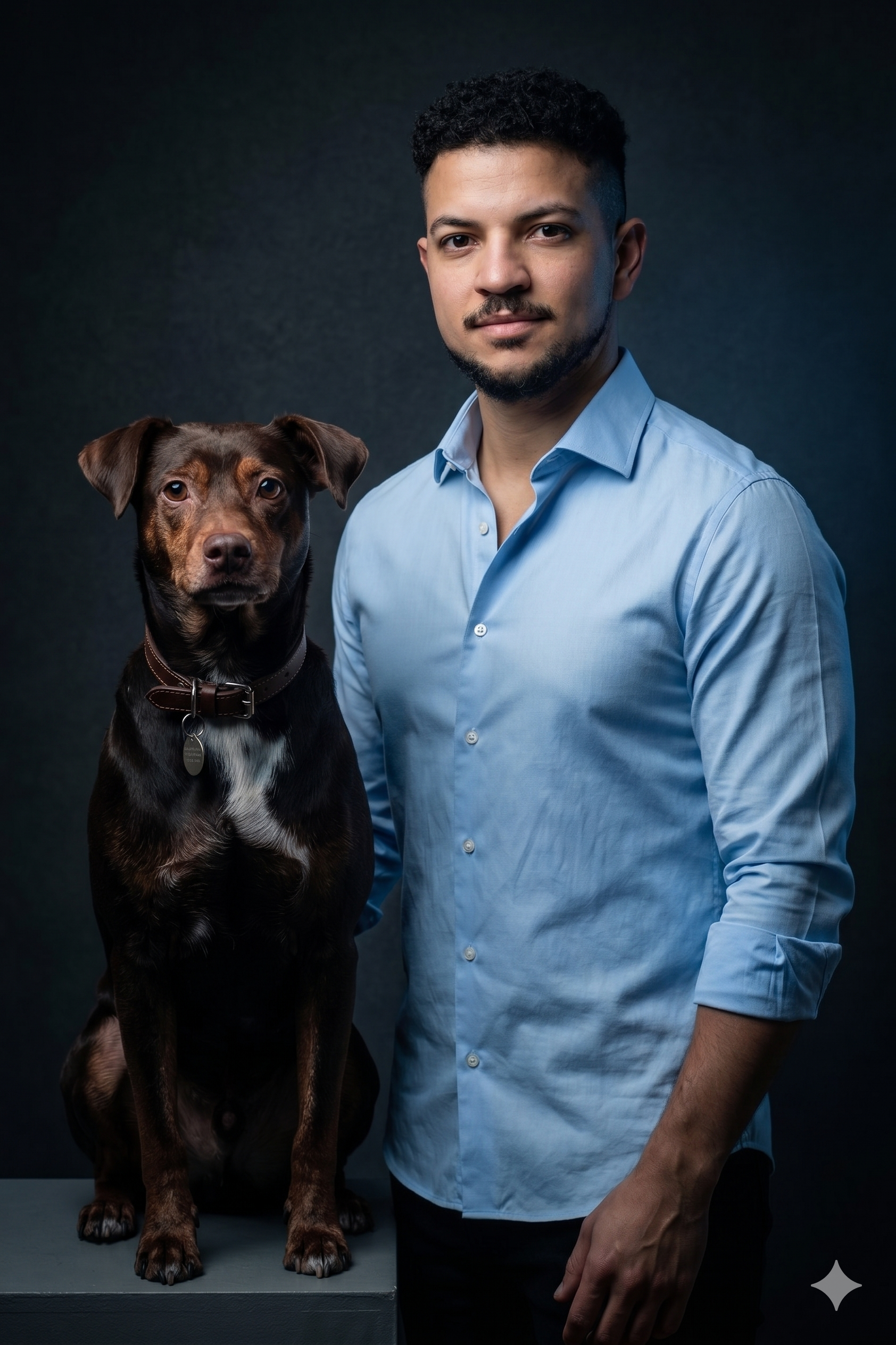 A businessman with his loyal dog