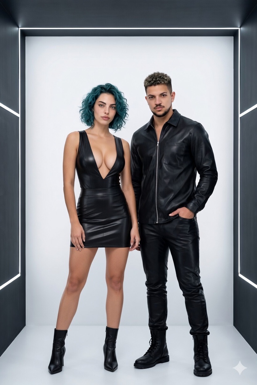 Futuristic Couple Elegance in Black – Bild 2