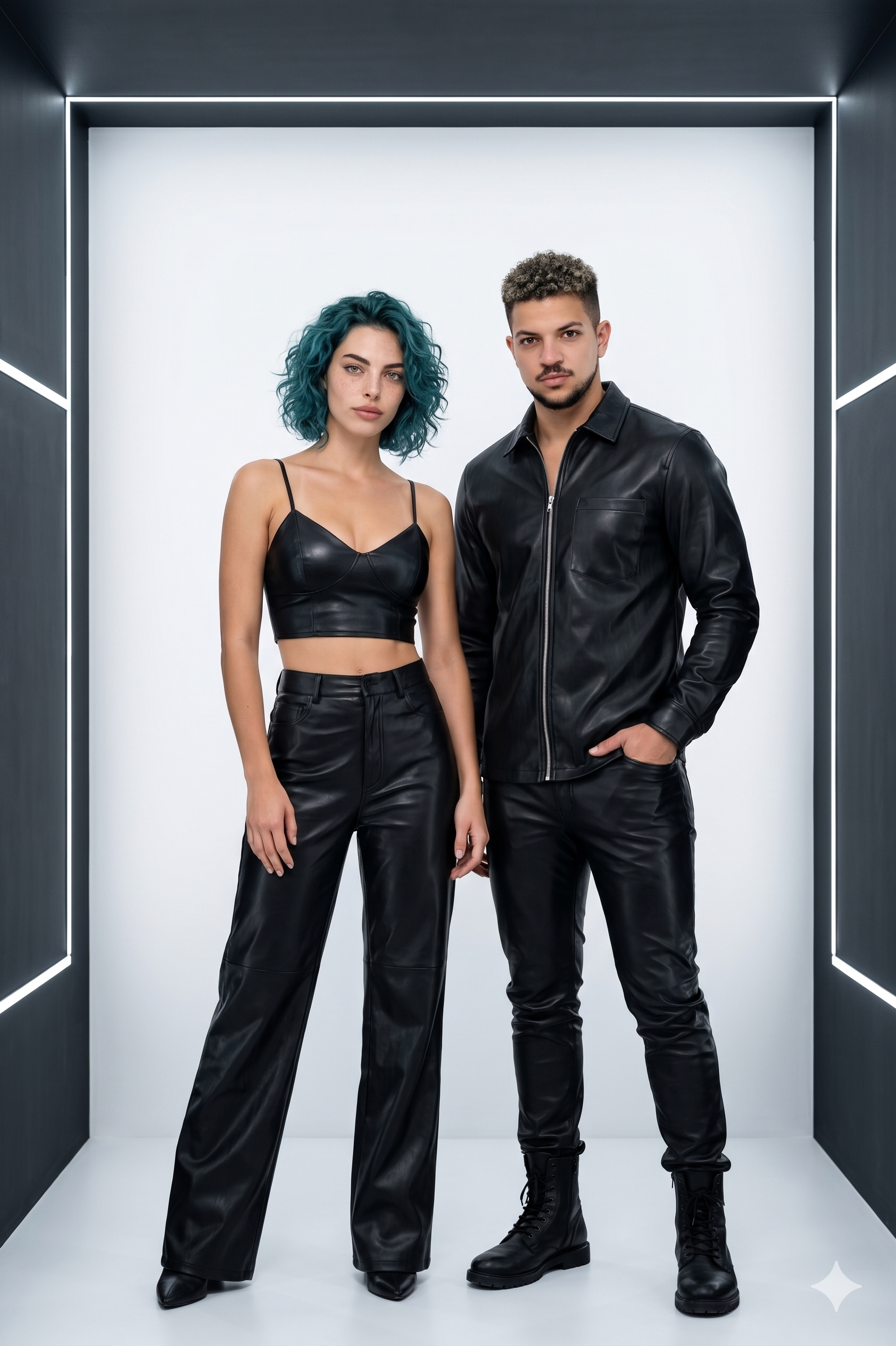 Futuristic Couple Elegance in Black – Bild 3