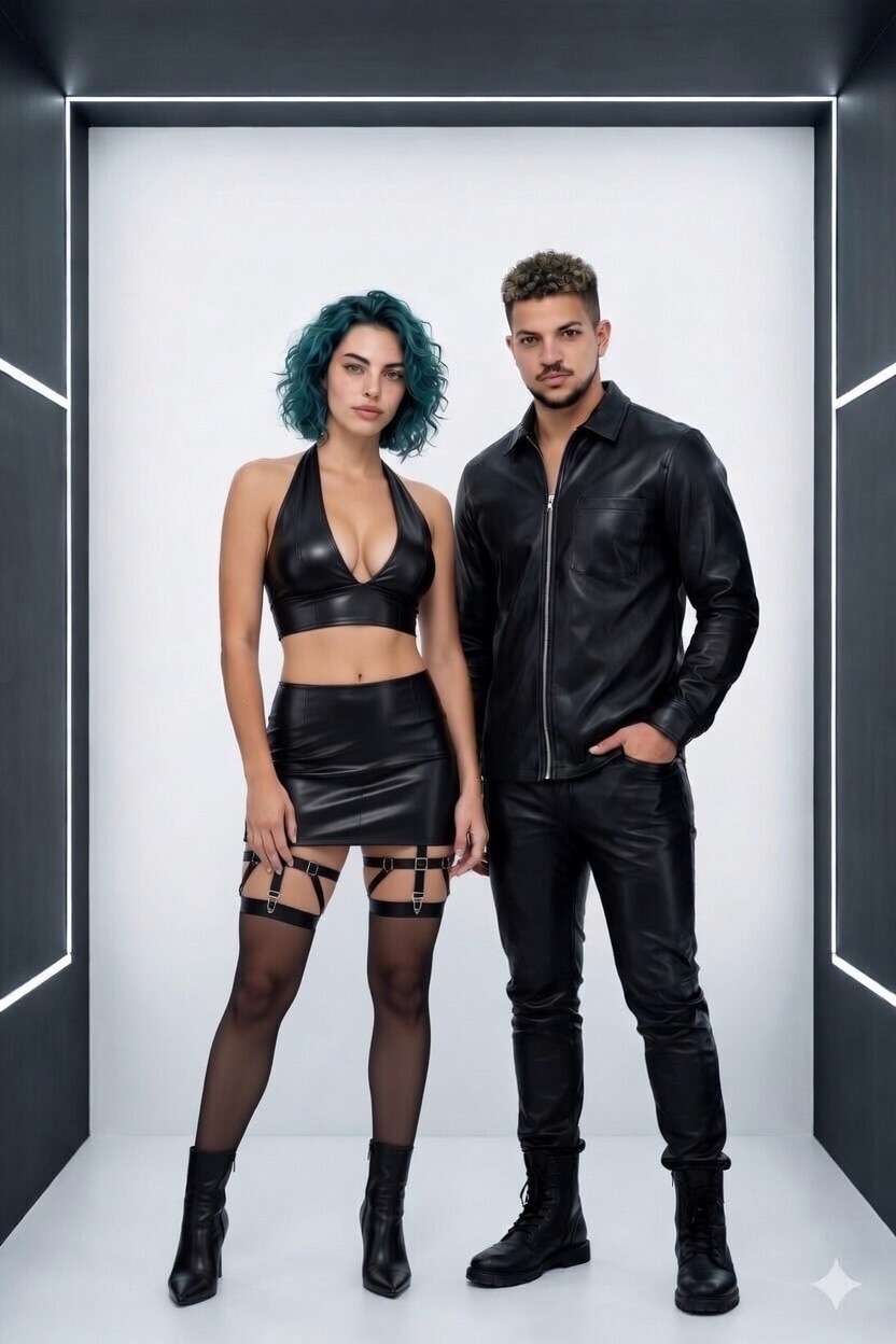 Futuristic Couple Elegance in Black – Bild 4